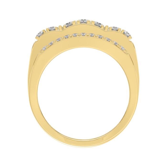 MEN'S RING 2.00CT ROUND DIAMOND 14K YELLOW GOLD - Image 2