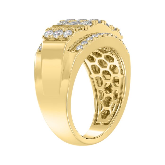MEN'S RING 2.00CT ROUND DIAMOND 14K YELLOW GOLD - Image 3