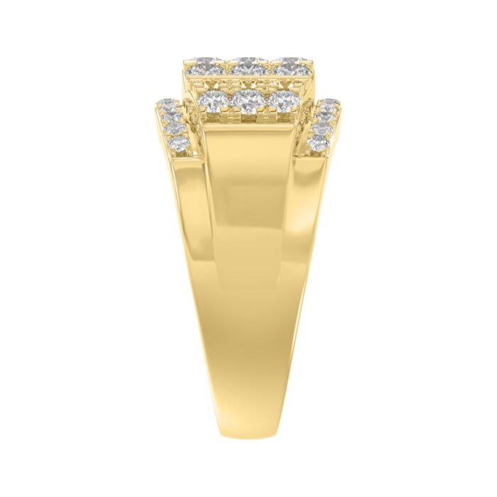 MEN'S RING 2.00CT ROUND DIAMOND 14K YELLOW GOLD - Image 4
