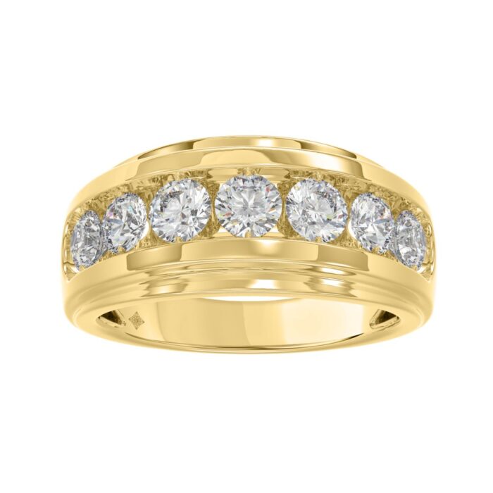 Elegant 14K Yellow Gold 2.00Ct Men's Round Cut Lab Grown Diamond Band - Image 1