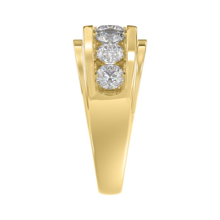 Elegant 14K Yellow Gold 2.00Ct Men's Round Cut Lab Grown Diamond Band - Image 4