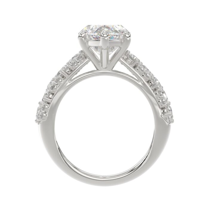 Luxury 14K White Gold Diamond Ring 6 1/4Ct Marquise Center Stone With Pear & Round Diamonds, Women Fashion Engagement Ring (Color F-G -Clarity Vs1 - Image 3