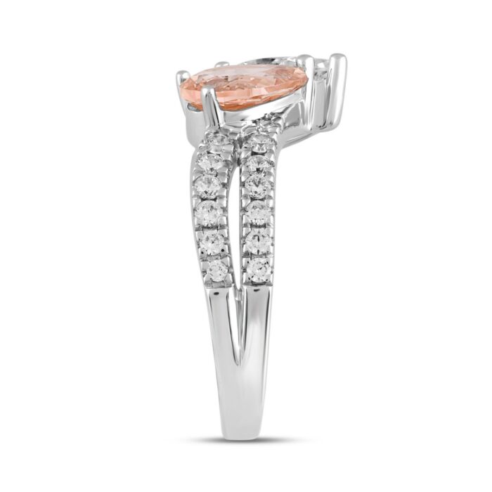 ETERNAL BLUSH COLLECTION 14K WHITE/ROSE GOLD 2.00CT ROUND/PINK PEAR DIAMOND LADIES RING (CENTER STONE PINK PEAR DIAMOND 3/4CT) - Image 2