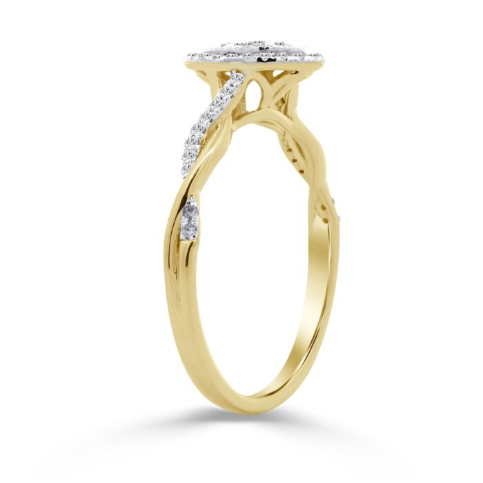 10K YELLOW GOLD 1/5CT ROUND DIAMOND LADIES RING - Image 3
