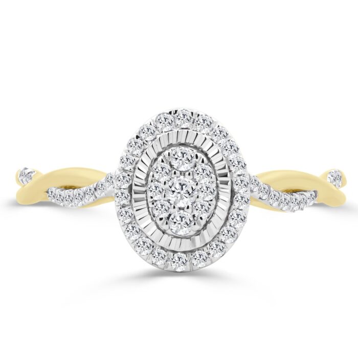 10K YELLOW GOLD 1/5CT ROUND DIAMOND LADIES RING - Image 2