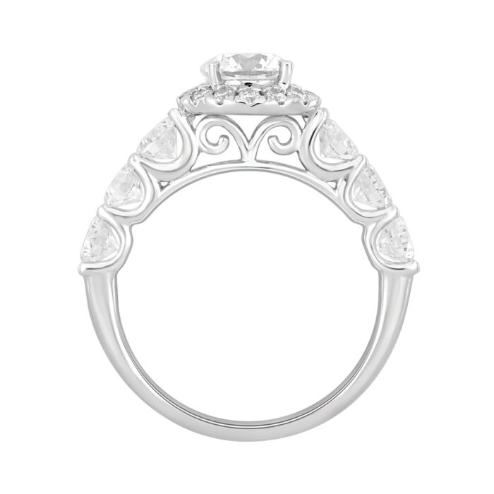 14K WHITE GOLD 2 3/4CT ROUND DIAMOND LADIES RING (CENTER STONE ROUND DIAMOND 1CT ) - Image 2