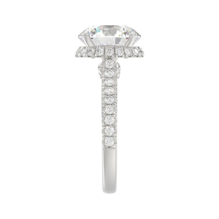 14K WHITE GOLD 4 1/2CT ROUND DIAMOND LADIES RING (CENTER STONE ROUND DIAMOND 4CT) - Image 4