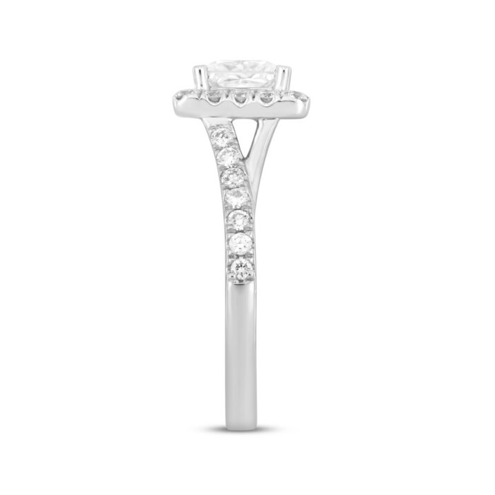 LADIES RING 1 1/2CT ROUND/PRINCESS DIAMOND 14K WHITE GOLD (CENTER STONE PRINCESS DIAMOND 1CT) - Image 3