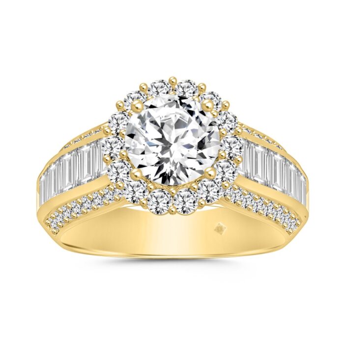 20890813_EC-102560Y-1214x1214.jpg LADIES RING 3 3/4CT ROUND/EMERALD DIAMOND 14K YELLOW GOLD (CENTER STONE ROUND DIAMOND 1 1/2CT ) - Image 1