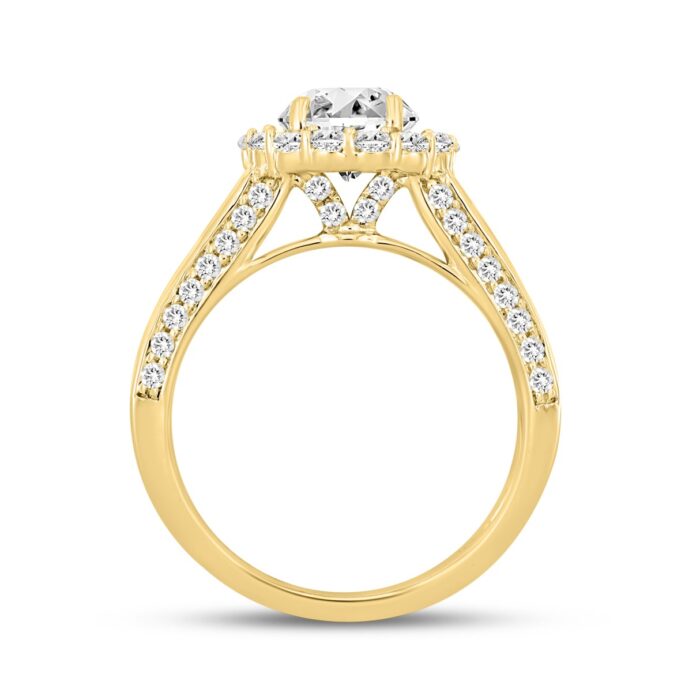 LADIES RING 3 3/4CT ROUND/EMERALD DIAMOND 14K YELLOW GOLD (CENTER STONE ROUND DIAMOND 1 1/2CT ) - Image 2