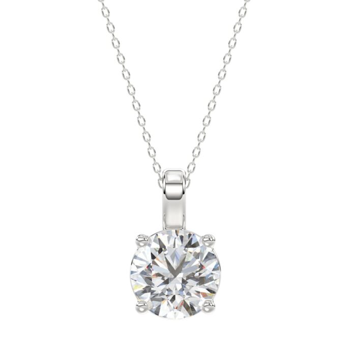 20890819_EC-101856W-1214x1214.jpg LADIES SOLITAIRE PENDANT 3CT ROUND DIAMOND 14K WHITE GOLD WITH CHAIN - Image 1