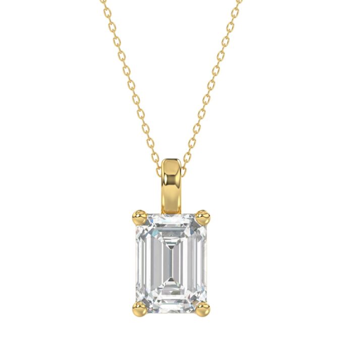 20890837_EC-113028Y-1214x1214.jpg LADIES SOLITAIRE PENDANT WITH CHAIN 4CT EMERALD DIAMOND 14K YELLOW GOLD - Image 1