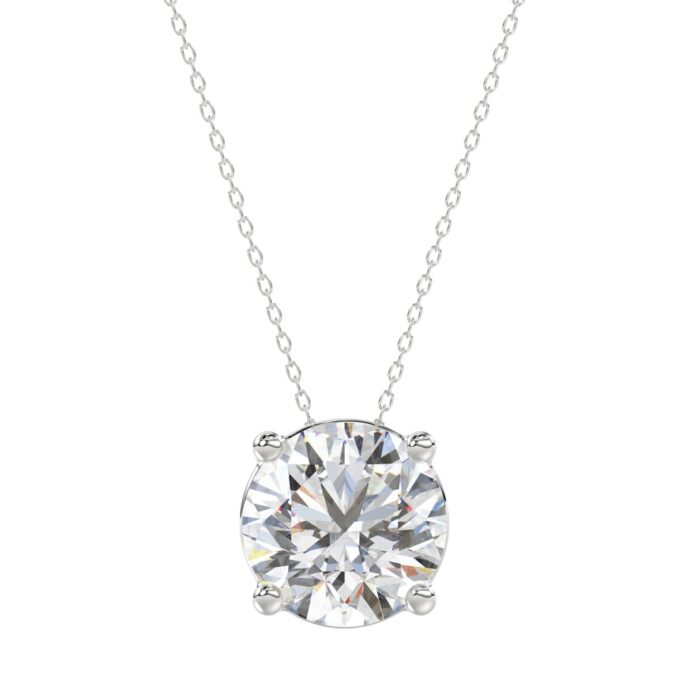 20890839_EC-113098W-1214x1214.jpg LADIES SOLITAIRE PENDANT WITH CHAIN 4CT ROUND DIAMOND 14K WHITE GOLD - Image 1