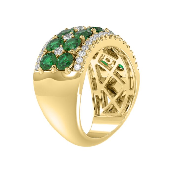 14K YELLOW GOLD 4.00CT ROUND DIAMOND LADIES RING (ROUND EMERALD DIAMOND 3 1/2CT) - Image 3