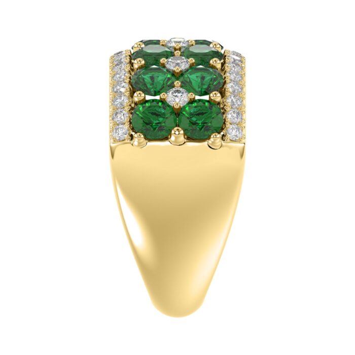 14K YELLOW GOLD 4.00CT ROUND DIAMOND LADIES RING (ROUND EMERALD DIAMOND 3 1/2CT) - Image 4