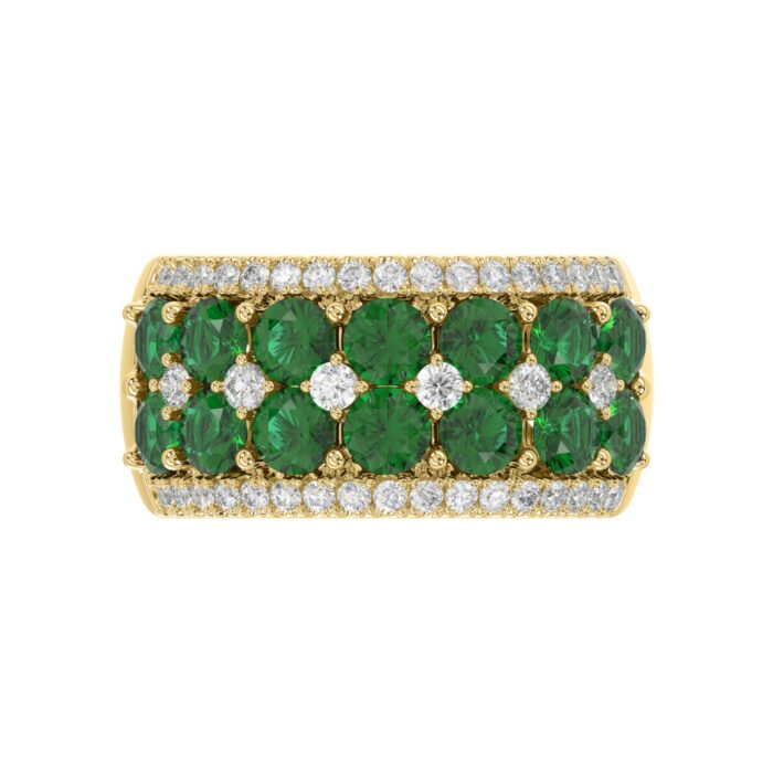 14K YELLOW GOLD 4.00CT ROUND DIAMOND LADIES RING (ROUND EMERALD DIAMOND 3 1/2CT) - Image 5
