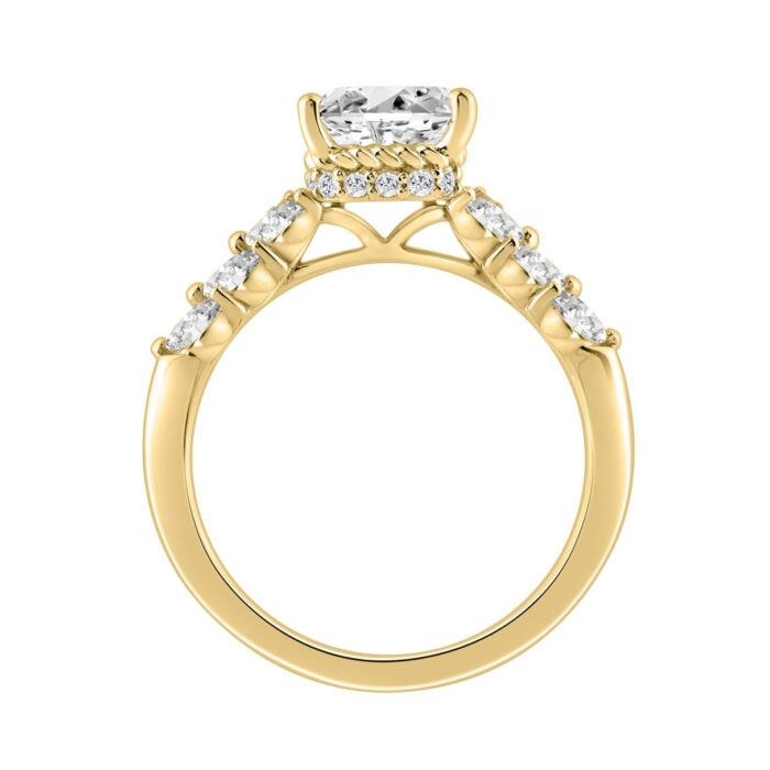 14K YELLOW GOLD 4.00CT ROUND/OVAL/MARQUISE DIAMOND LADIES RING (CENTER STONE OVAL DIAMOND 3CT) - Image 2
