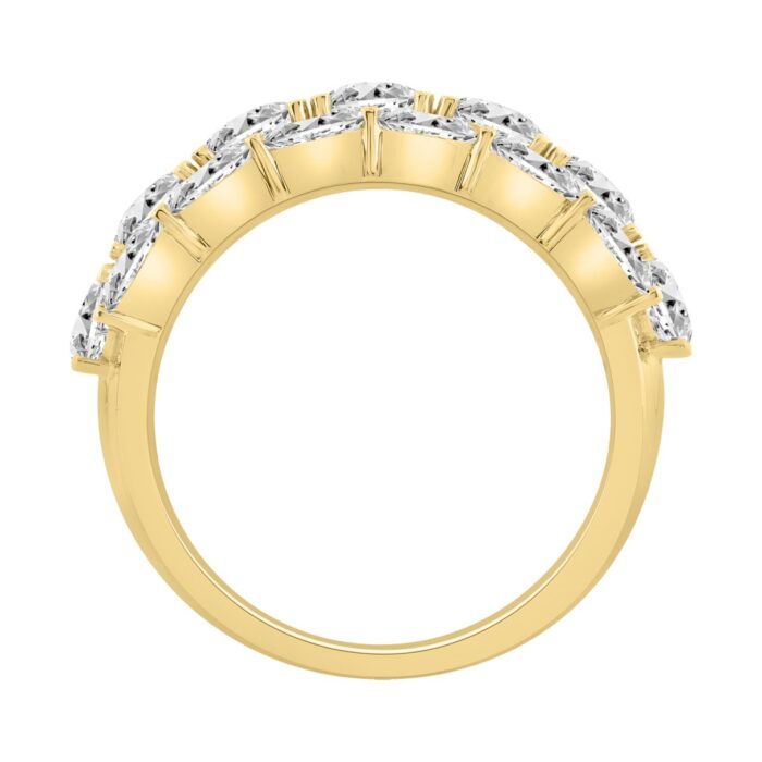 14K Yellow Gold 5 1/3Ct Oval Diamond Cluster Ring For Women Luxury Statement Fashion Ring (Color F-G -Clarity Vs1/Vs2) - Image 2