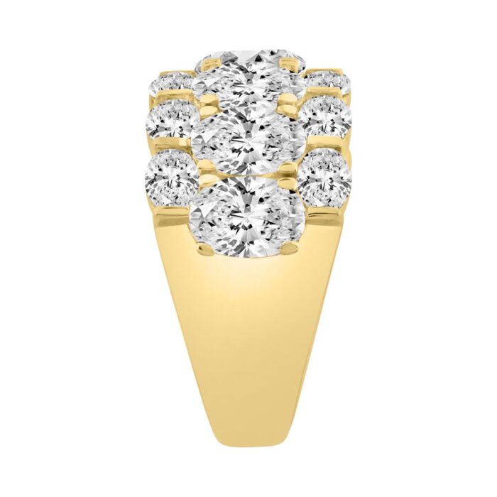 14K Yellow Gold 5 1/3Ct Oval Diamond Cluster Ring For Women Luxury Statement Fashion Ring (Color F-G -Clarity Vs1/Vs2) - Image 3