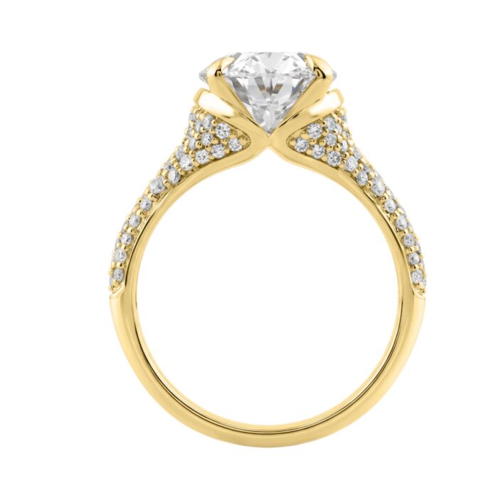 14K Yellow Gold Oval & Round Diamond Engagement Ring For 4 1/2Ct Ladies Ring 4Ct Oval Center Stone (Color F-G -Clarity Vs1/Vs2) - Image 2