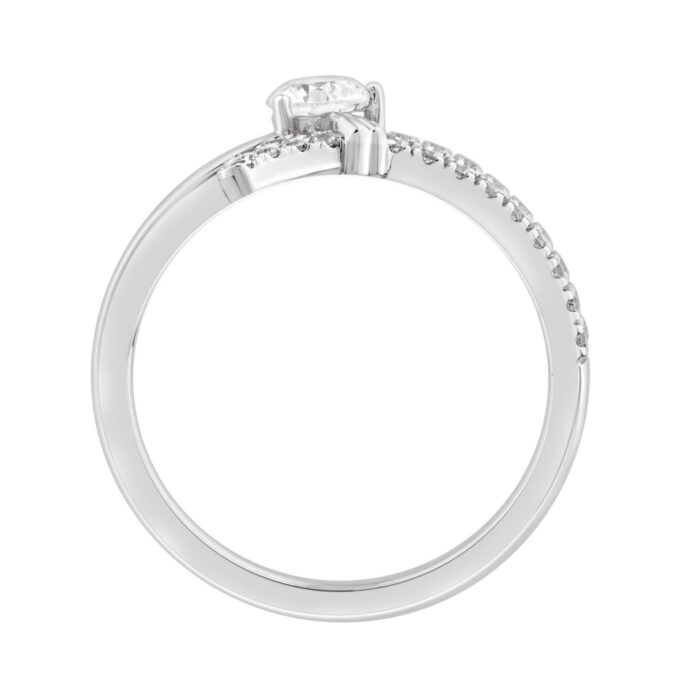 Ladies 10K White Gold Round Diamond Ring 1/2Ct Round Brilliant Engagement Fashion Ring (Color F-G -Clarity Vs1/Vs2) - Image 2