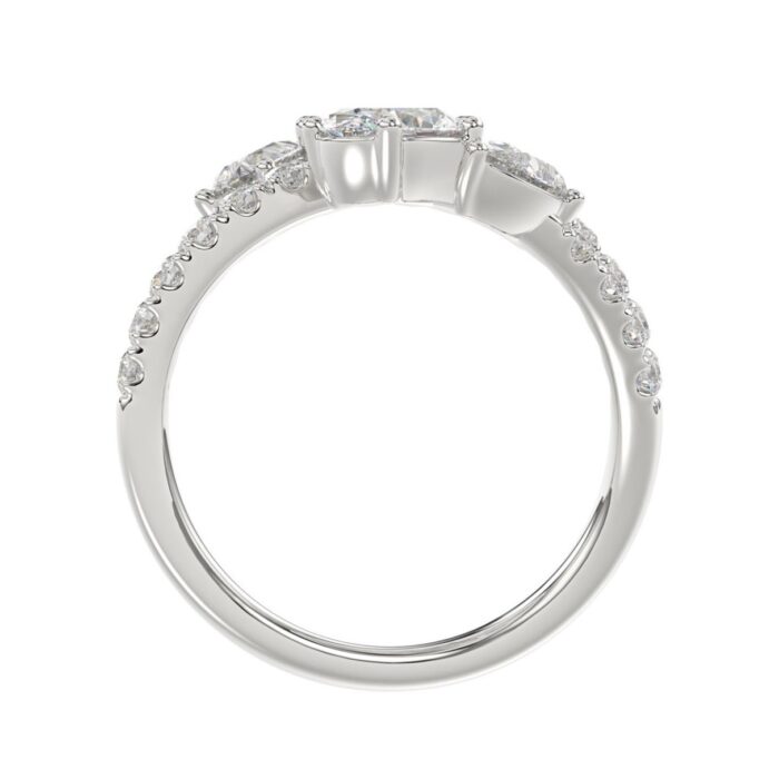 LADIES RING 2.00CT ROUND/OVAL/PEAR DIAMOND 14K WHITE GOLD - Image 3