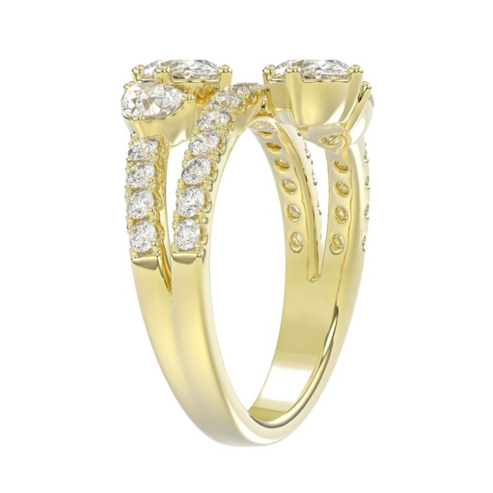 LADIES RING 2.00CT ROUND/OVAL/PEAR DIAMOND 14K YELLOW GOLD - Image 2