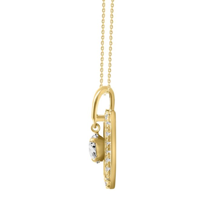 10K YELLOW GOLD 3/4CT ROUND DIAMOND LADIES PENDANT WITH CHAIN - Image 2