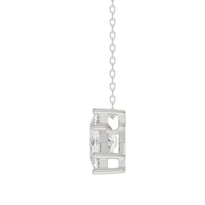 14K WHITE GOLD 1 1/2CT FANCY CUT ALPHABET DIAMOND LADIES PENDANT WITH CHAIN - Image 2