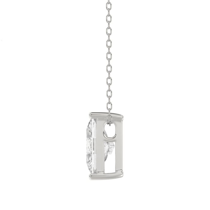 14K WHITE GOLD 1 1/3CT FANCY CUT ALPHABET DIAMOND LADIES PENDANT WITH CHAIN - Image 2