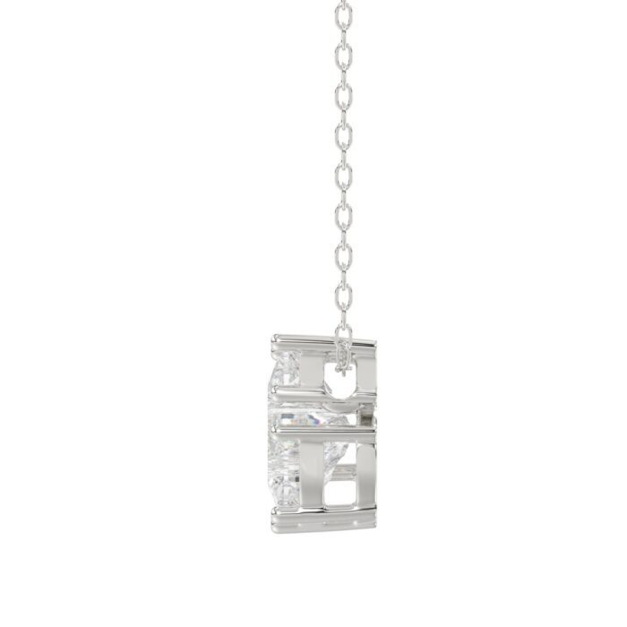 14K WHITE GOLD 1 3/4CT FANCY CUT ALPHABET DIAMOND LADIES PENDANT WITH CHAIN - Image 2