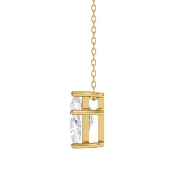 14K YELLOW GOLD 1.00CT FANCY CUT ALPHABET DIAMOND LADIES PENDANT WITH CHAIN - Image 2