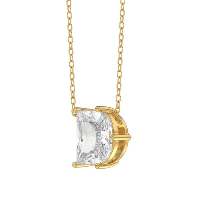 14K YELLOW GOLD 2 1/3CT FANCY CUT ALPHABET DIAMOND LADIES PENDANT WITH CHAIN - Image 3