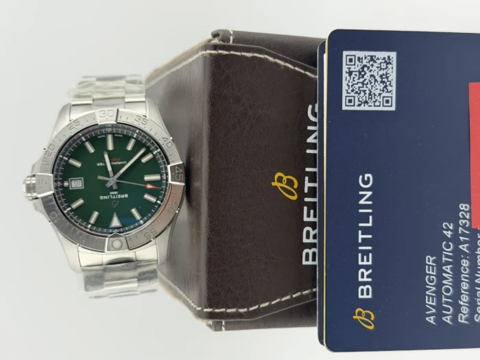 Breitling Avenger Automatic Green Dial on Stainless Steel Bracelet Ref. A17328101L1A1 with Card 2026 - Image 6