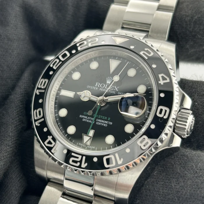 Rolex GMT-Master II Black Dial on Oyster Ref. 116710LN with Card (Old Green) - Image 3