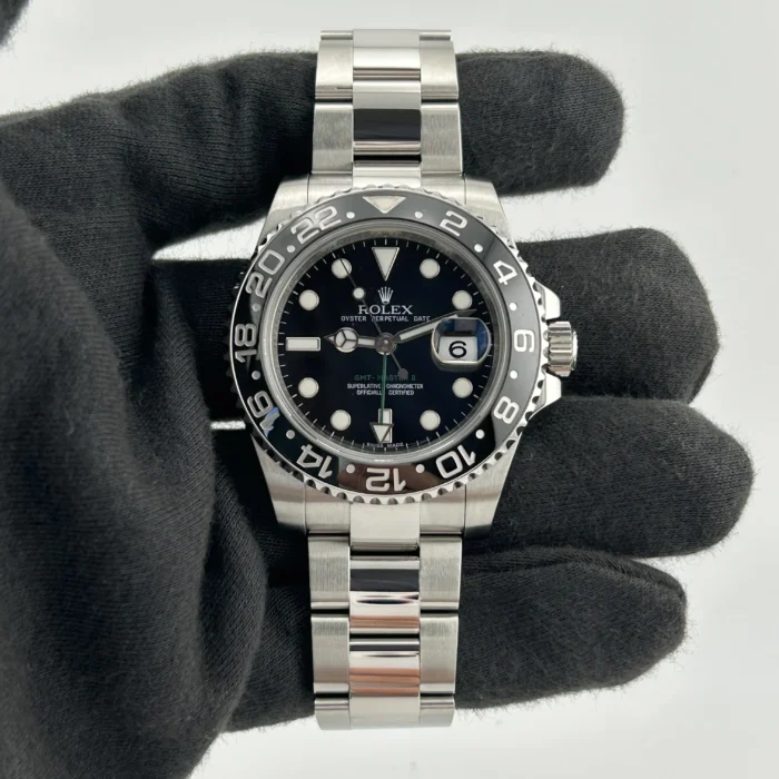 Rolex GMT-Master II Black Dial on Oyster Ref. 116710LN with Card (Old Green) - Image 2