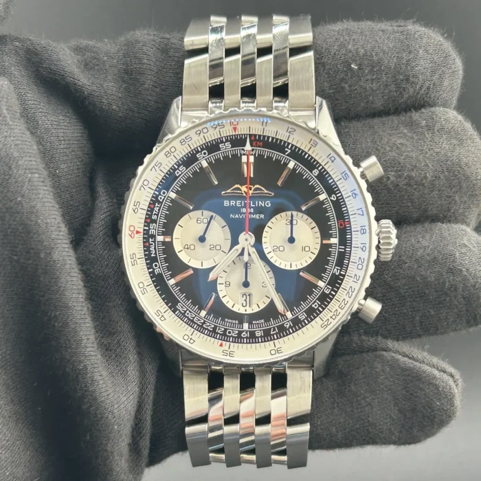 Breitling Navitimer B01 Chronograph Black Dial on Stainless Steel Bracelet Ref. AB0137211B1A1 with Card 2025 - Image 2