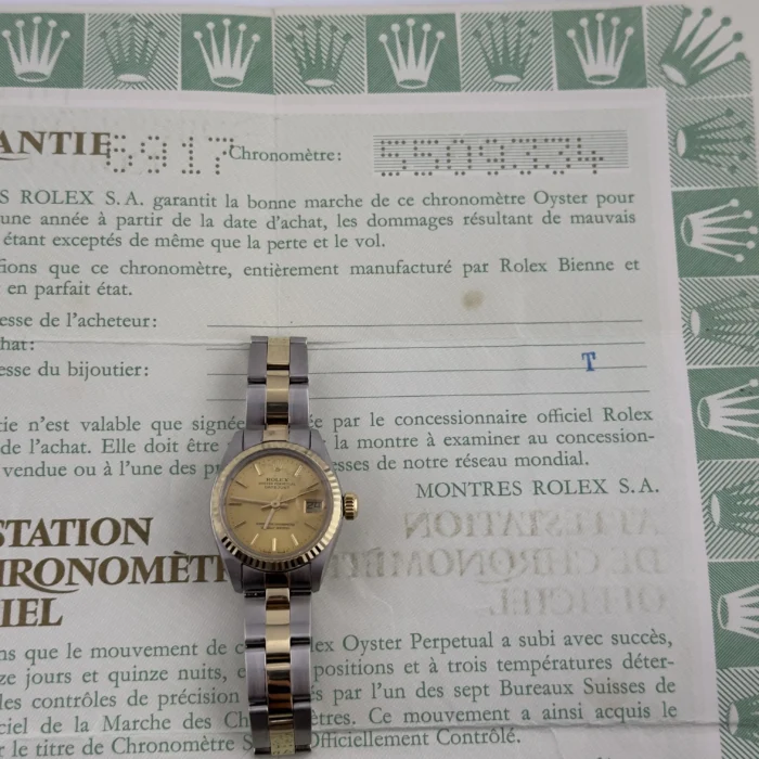 Rolex Datejust Champagne Stick Dial on Oyster Bracelet Ref. 6917 with Papers 1978 - Image 4