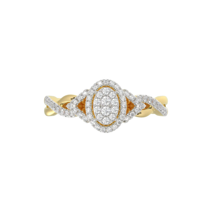 LADIES RING 0.25CT ROUND DIAMOND 10K YELLOW GOLD - Image 5