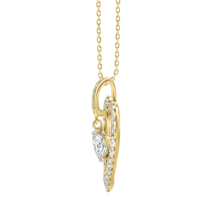 10K YELLOW GOLD 3/4CT ROUND DIAMOND LADIES PENDANT WITH CHAIN - Image 2