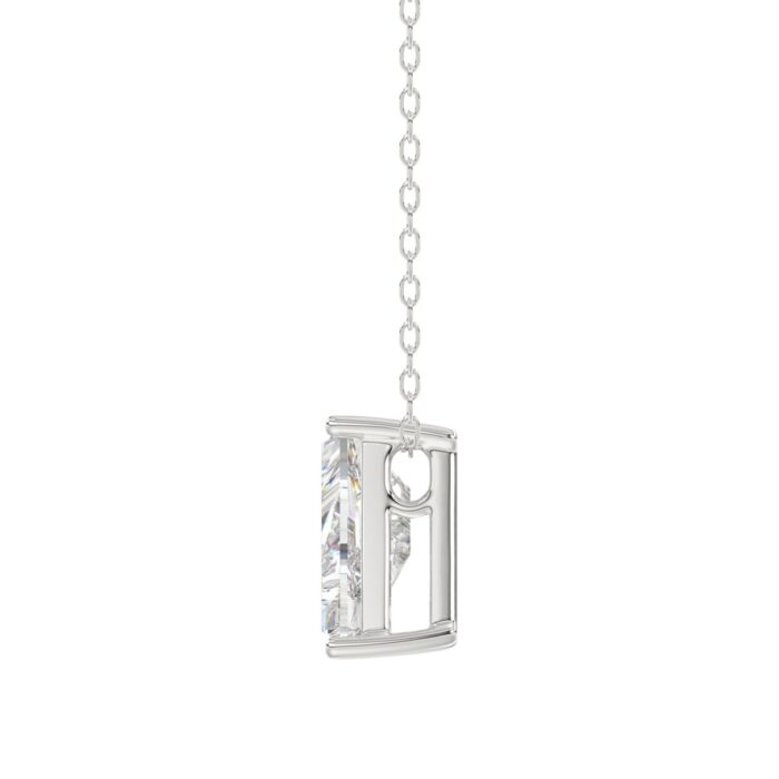 14K WHITE GOLD 1 5/8CT FANCY CUT ALPHABET DIAMOND LADIES PENDANT WITH CHAIN - Image 2