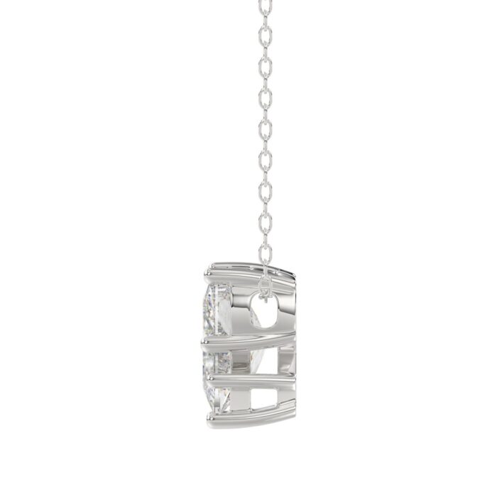 14K WHITE GOLD 1 5/8CT FANCY CUT ALPHABET DIAMOND LADIES PENDANT WITH CHAIN - Image 2