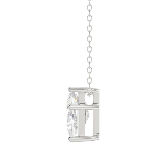 14K WHITE GOLD 1.00CT FANCY CUT ALPHABET DIAMOND LADIES PENDANT WITH CHAIN - Image 2