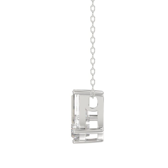 14K WHITE GOLD 7/8CT FANCY CUT ALPHABET DIAMOND LADIES PENDANT WITH CHAIN - Image 2