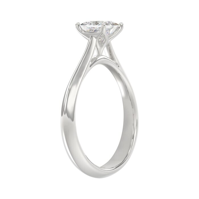 LADIES SOLITAIRE RING 1CT PRINCESS DIAMOND 14K WHITE GOLD - Image 3