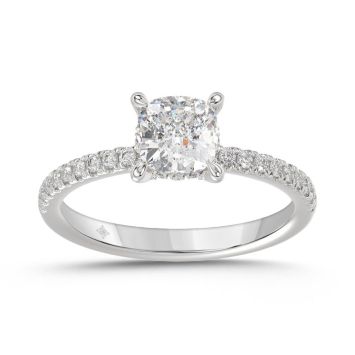 20909371_EC-131610W-1214x1214.jpg 14K WHITE GOLD 1 3/4CT ROUND/CUSHION DIAMOND LADIES RING (CENTER STONE CUSHION DIAMOND 1 1/2CT) - Image 1