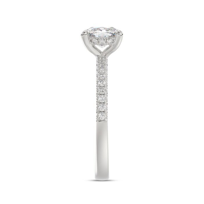 14K WHITE GOLD 1 3/4CT ROUND/CUSHION DIAMOND LADIES RING (CENTER STONE CUSHION DIAMOND 1 1/2CT) - Image 4