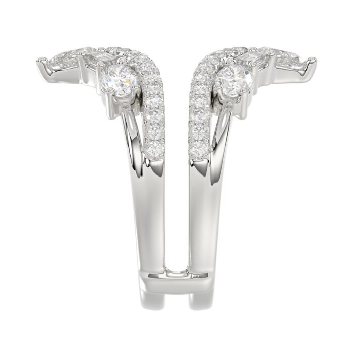 14K WHITE GOLD 1 3/4CT ROUND/EMERALD/PEAR/OVAL DIAMOND LADIES RING - Image 2