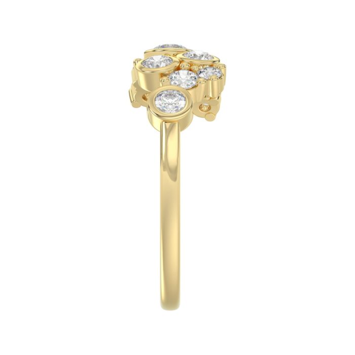 Classic 10K Yellow Gold Round Lab Grown Diamond Ladies Fashion Ring 3/4Ct (Color F-G -Clarity Vs1/Vs2) - Image 2