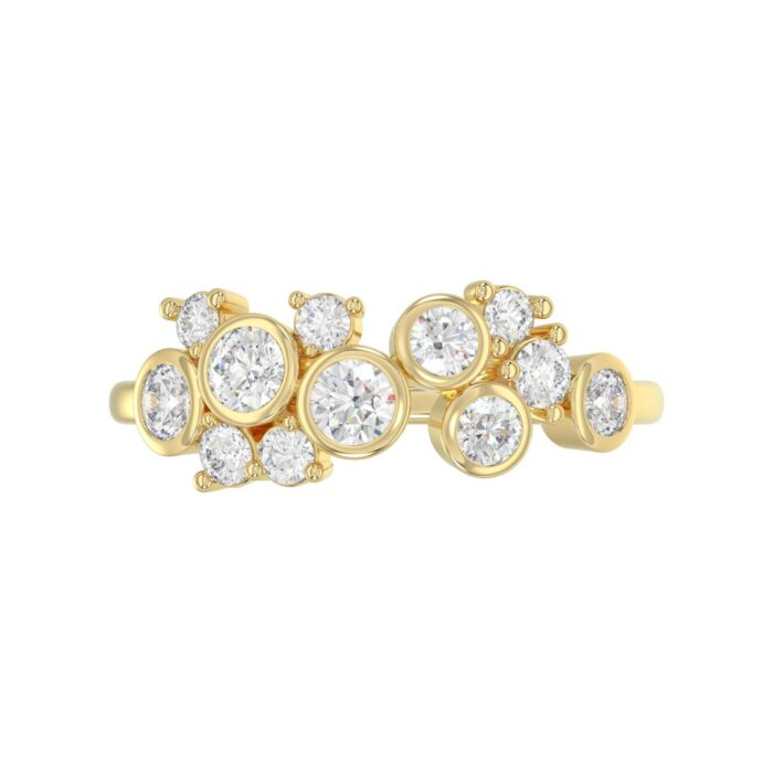 Classic 10K Yellow Gold Round Lab Grown Diamond Ladies Fashion Ring 3/4Ct (Color F-G -Clarity Vs1/Vs2) - Image 4